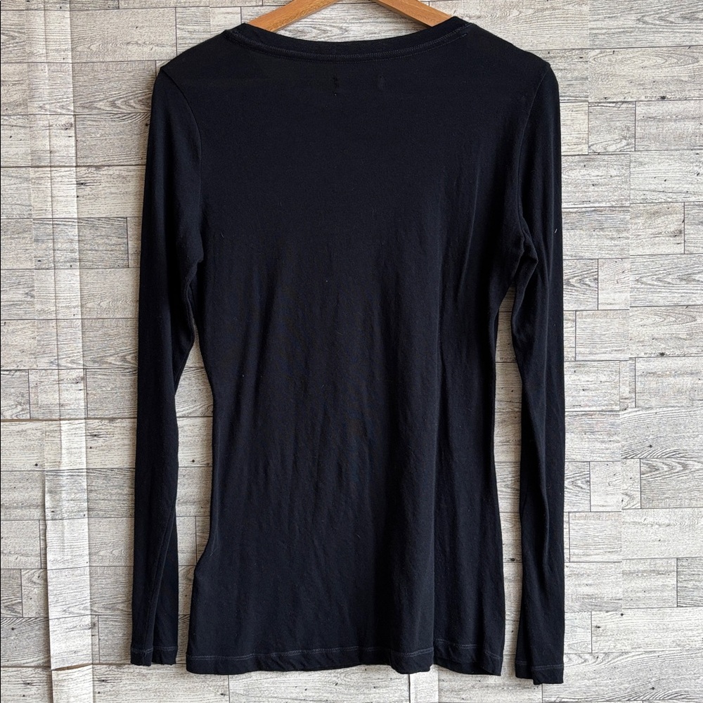 Hollister Shirt Navy Blue Y2K Long Sleeve Medium Bird‎ Logo Slim Fit 2010s - Picture 3 of 8